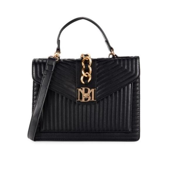 Badgley Mischka Kelly Quilted Crossbody Gold Color Chain BM-4180 Vegan Leather - Picture 1 of 13